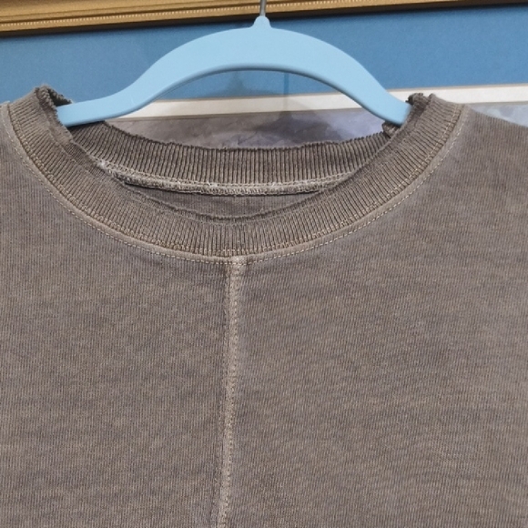 Madewell Taupe Knit Sweater Vintage Distressed Look Small Y2K Athleisure - Picture 3 of 12